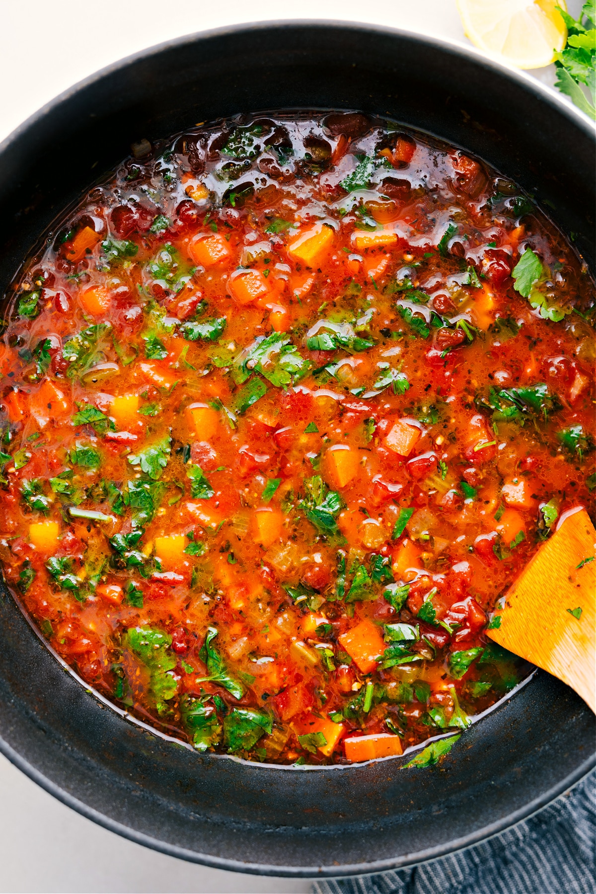 Vegetable Soup Recipe in a pot, ready to enjoy.