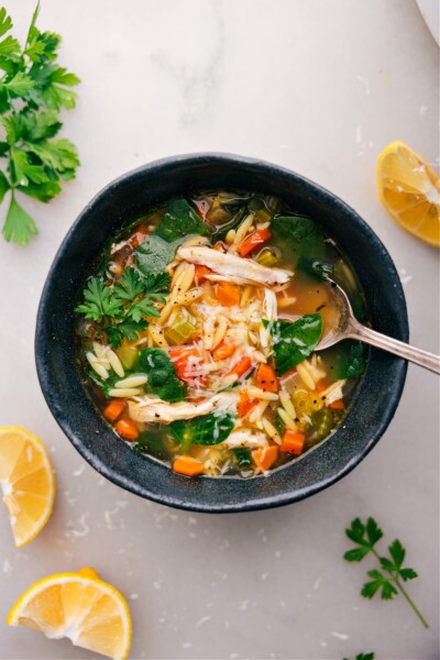 Lemon Chicken Orzo Soup - Chelsea's Messy Apron