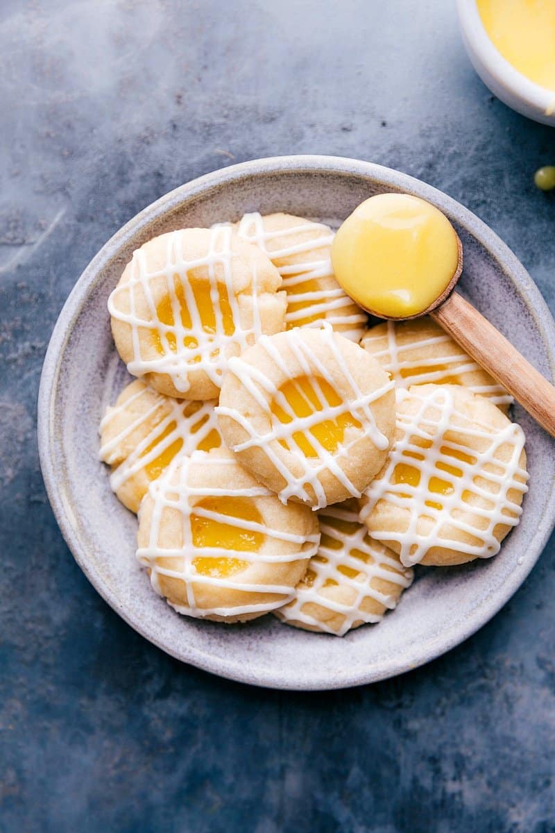 Lemon Curd Cookies {Thumbprint Cookies!} - Chelsea's Messy Apron