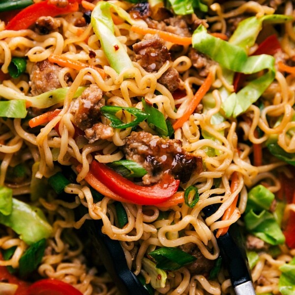 Savory egg roll in a bowl with ramen noodles, a delectable dish.