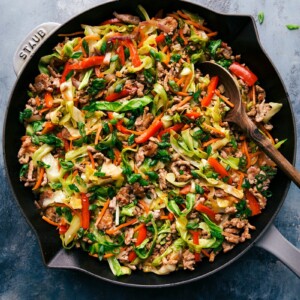 Egg Roll in a Bowl, a delicious dish, plated and ready to enjoy.