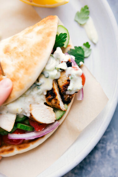 Chicken Gyros {With Tzatziki Sauce!} - Chelsea's Messy Apron