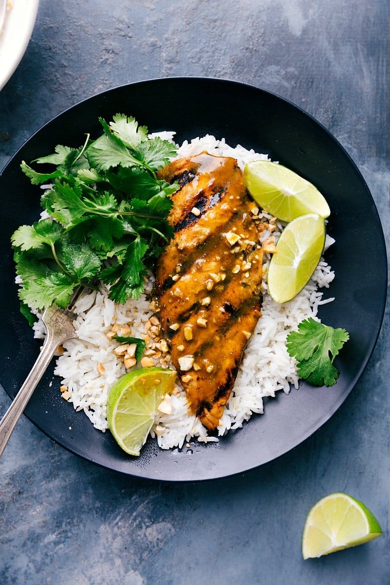 Grilled Curry Chicken with Smashed Cucumber Salad