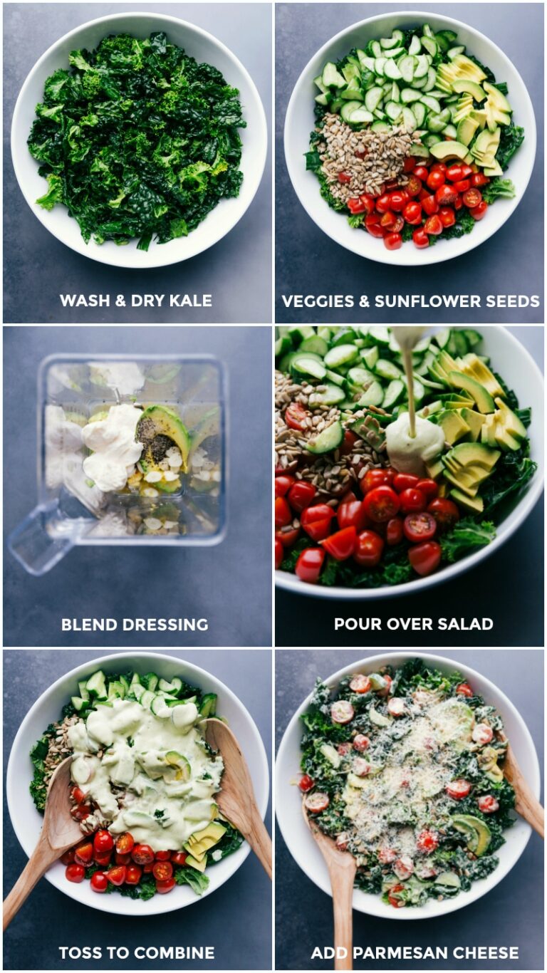 Kale Avocado Salad (Avocado Dressing!) - Chelsea's Messy Apron