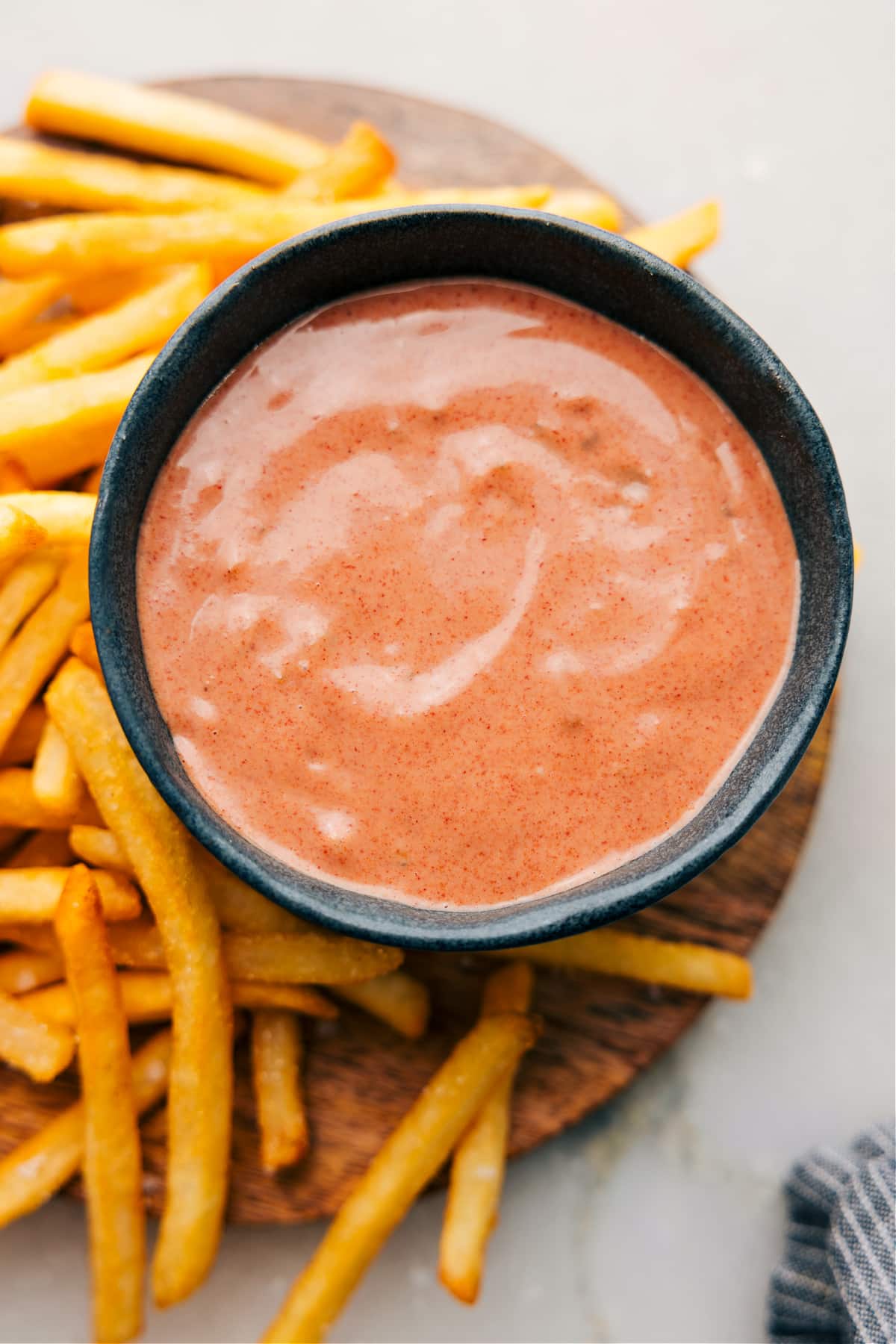 The best fry sauce ready to be enjoyed with a side of fries.