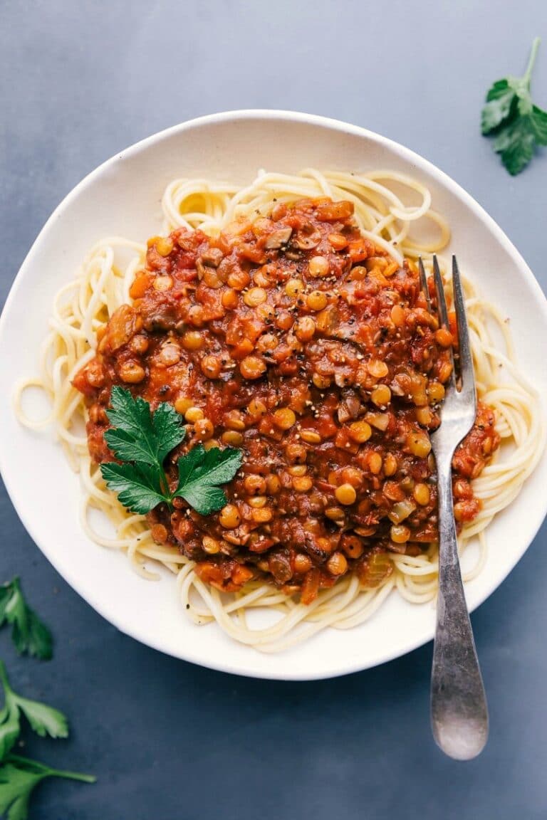 Lentil Bolognese (Loaded With Flavor!) - Chelsea's Messy Apron