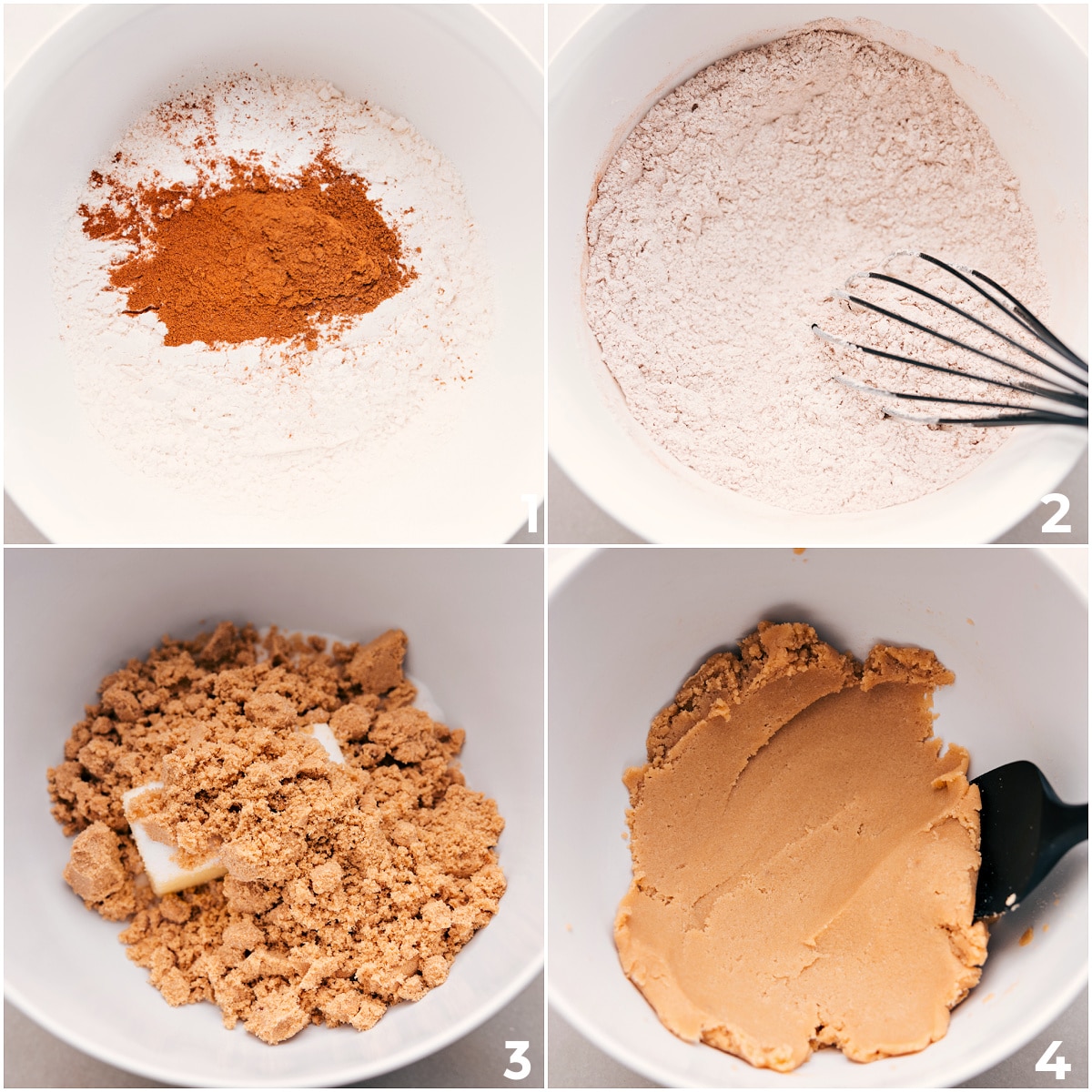 Dry and wet ingredients mix together for these pumpkin cookies with cream cheese frosting.