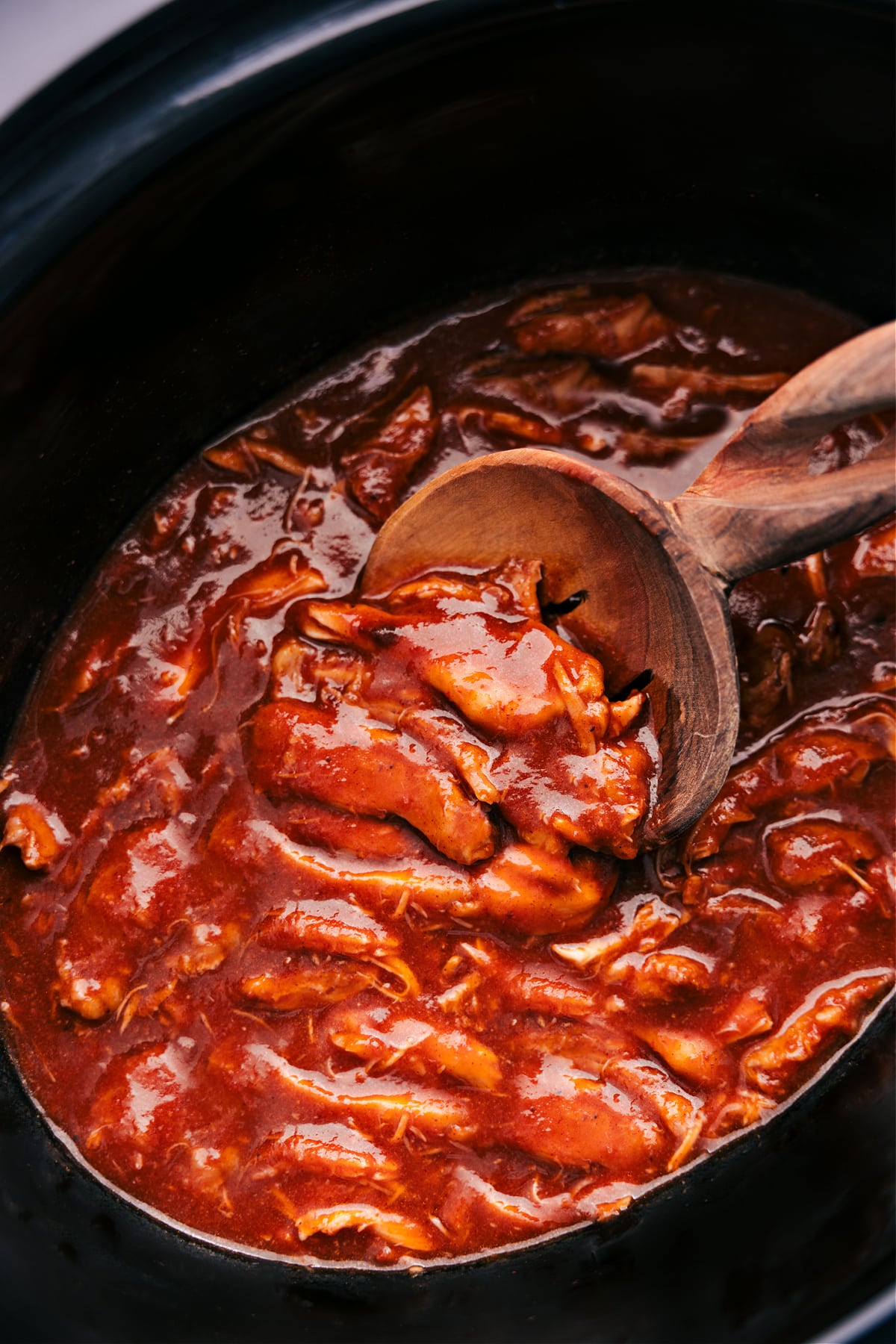 Enjoy saucy Crockpot BBQ Chicken, fresh out of the slow cooker!