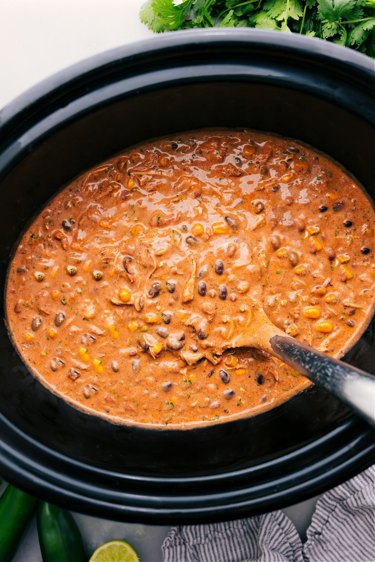 Serve up this delicious chicken chili from the slow cooker!