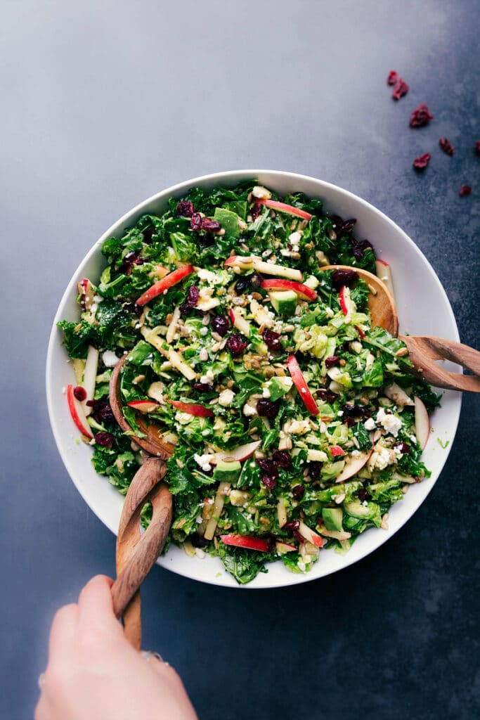 Brussel Sprouts Salad (BEST Dressing!) - Chelsea's Messy Apron