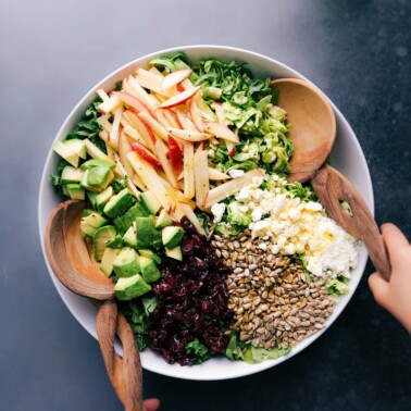 Brussel Sprouts Salad (BEST Dressing!) - Chelsea's Messy Apron