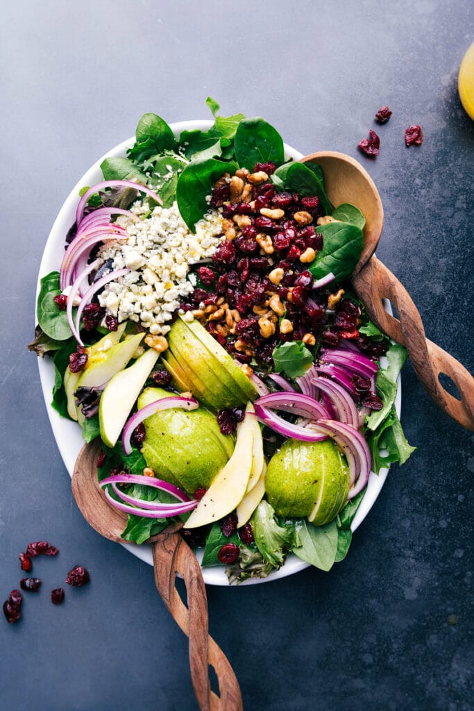 Pear Salad (Apple Cider Vinaigrette!) - Chelsea's Messy Apron