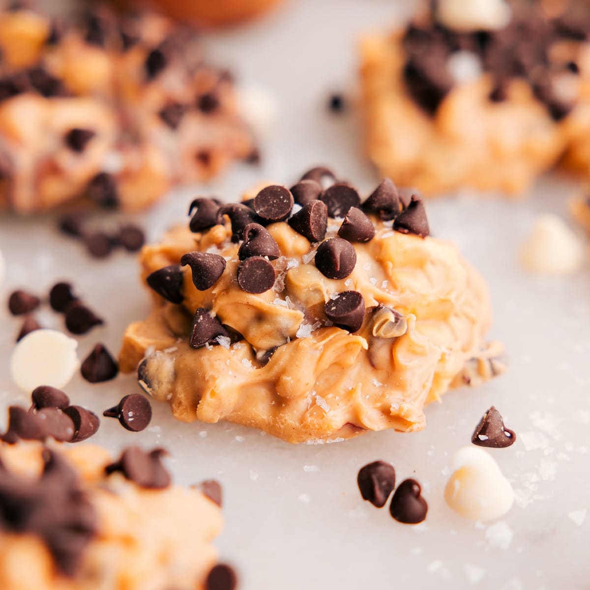 Top Avalanche Cookies with mini chocolate chips.