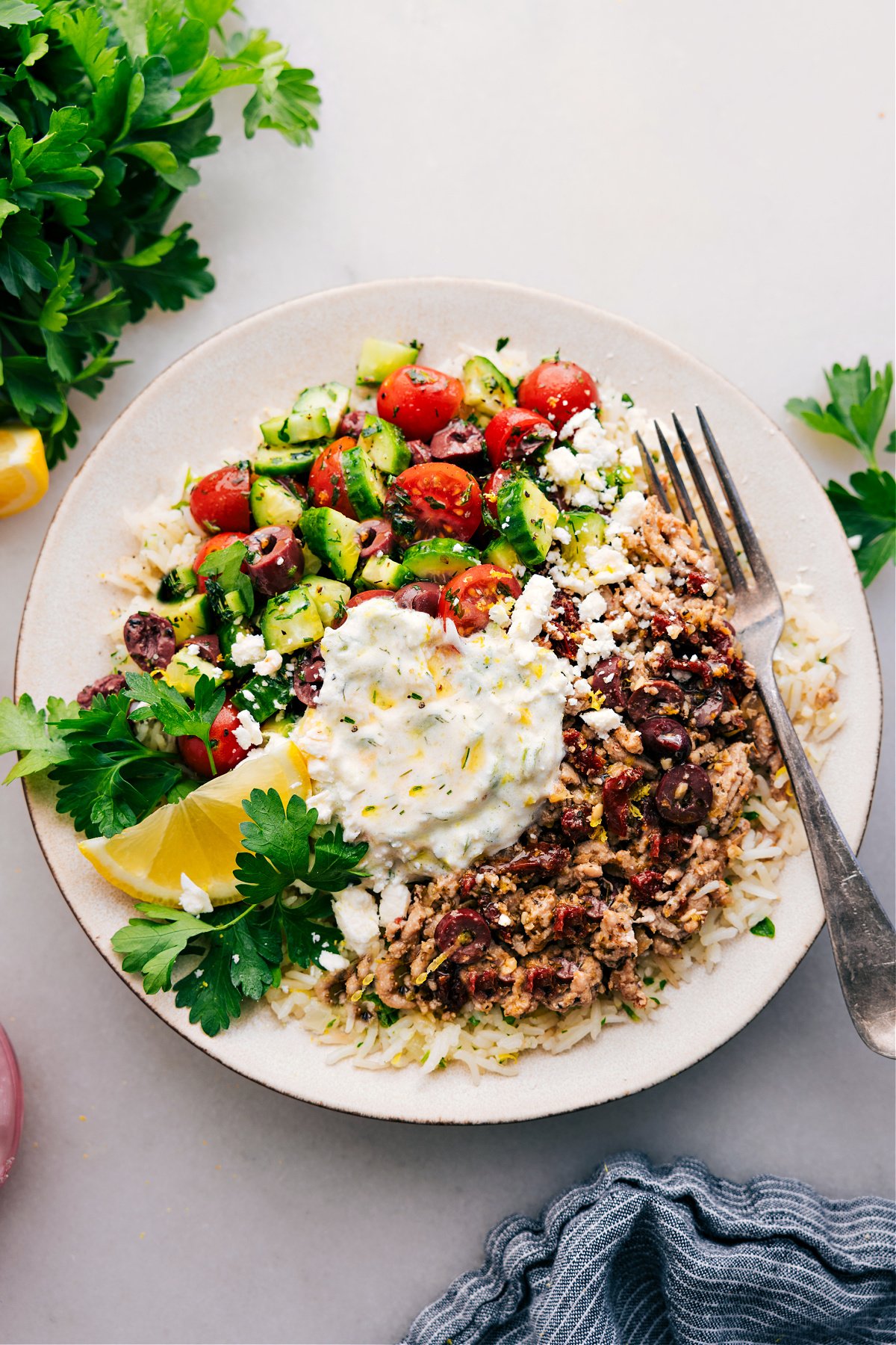 The best meal prep: Greek Ground Turkey bowls.