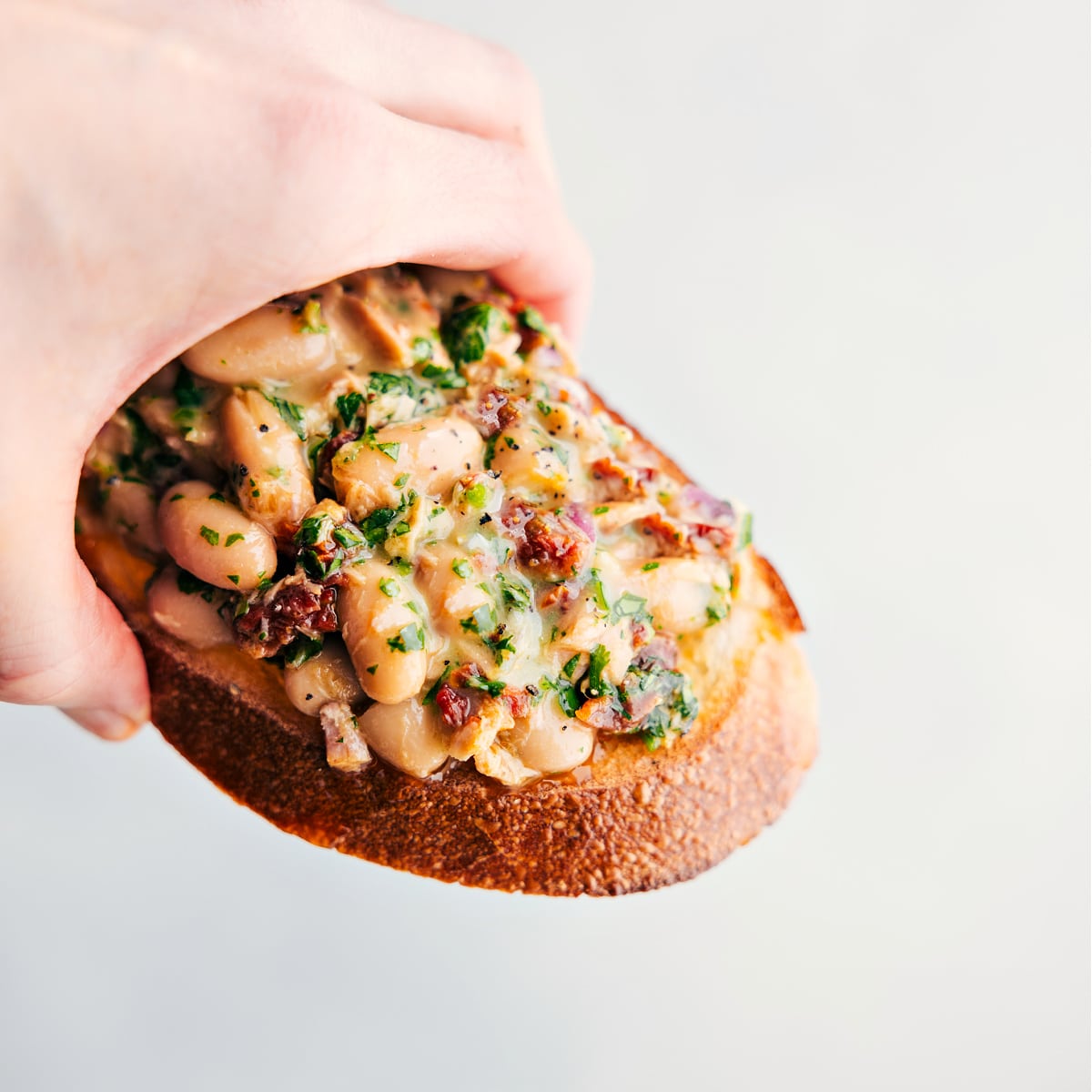 The tuna white bean salad on toast for a fun lunch or dinner option.