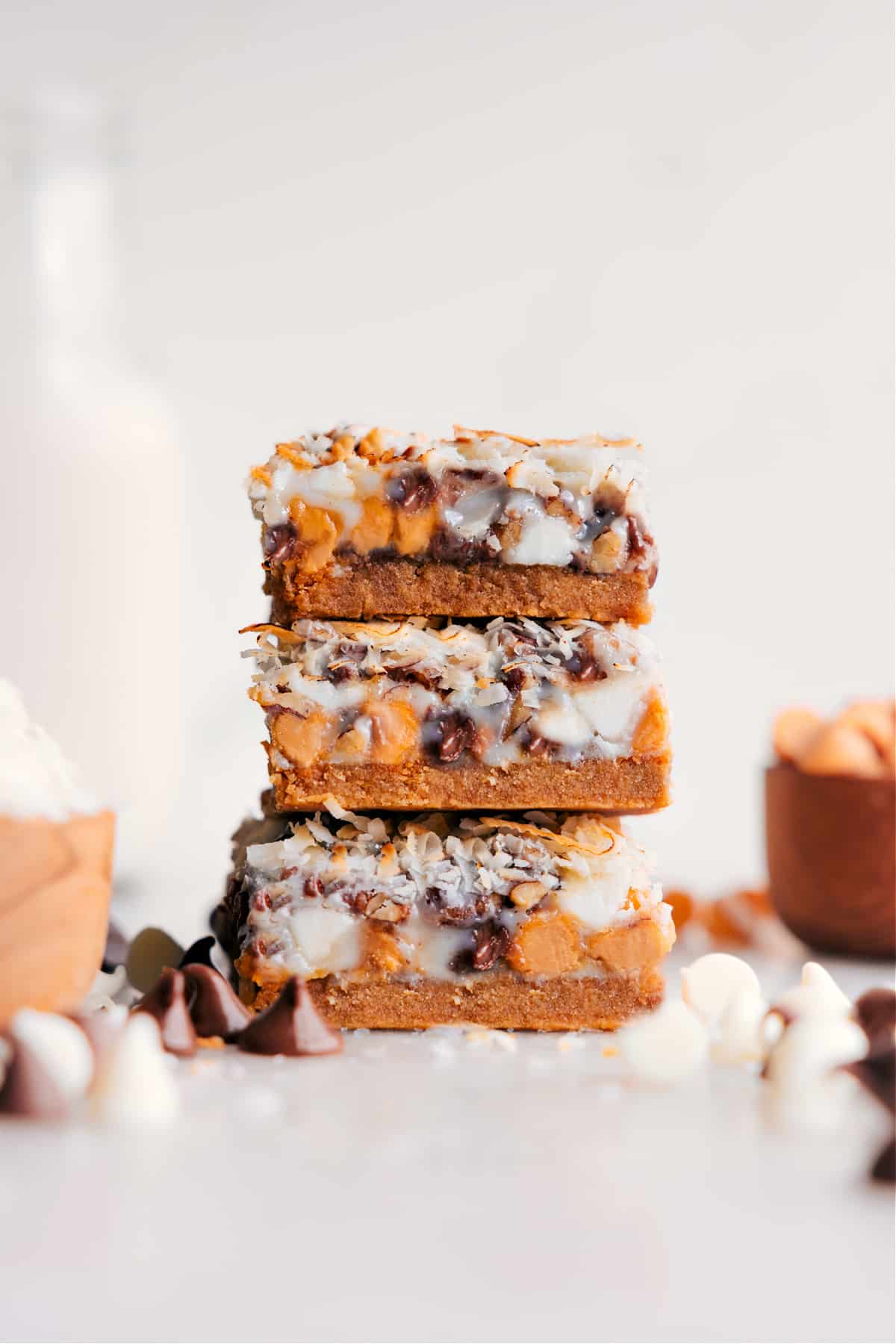 The best 7 Layer Bars cut into squares, ready to enjoy.