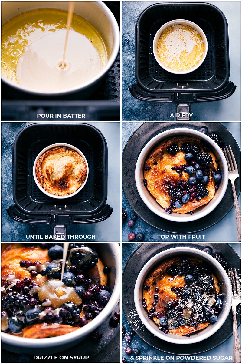 Air Fryer Dutch Baby (Easy Vanilla Syrup!) - Chelsea's Messy Apron