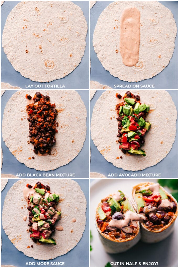 Black Bean Wraps (With A Chili-Lime Sauce) - Chelsea's Messy Apron