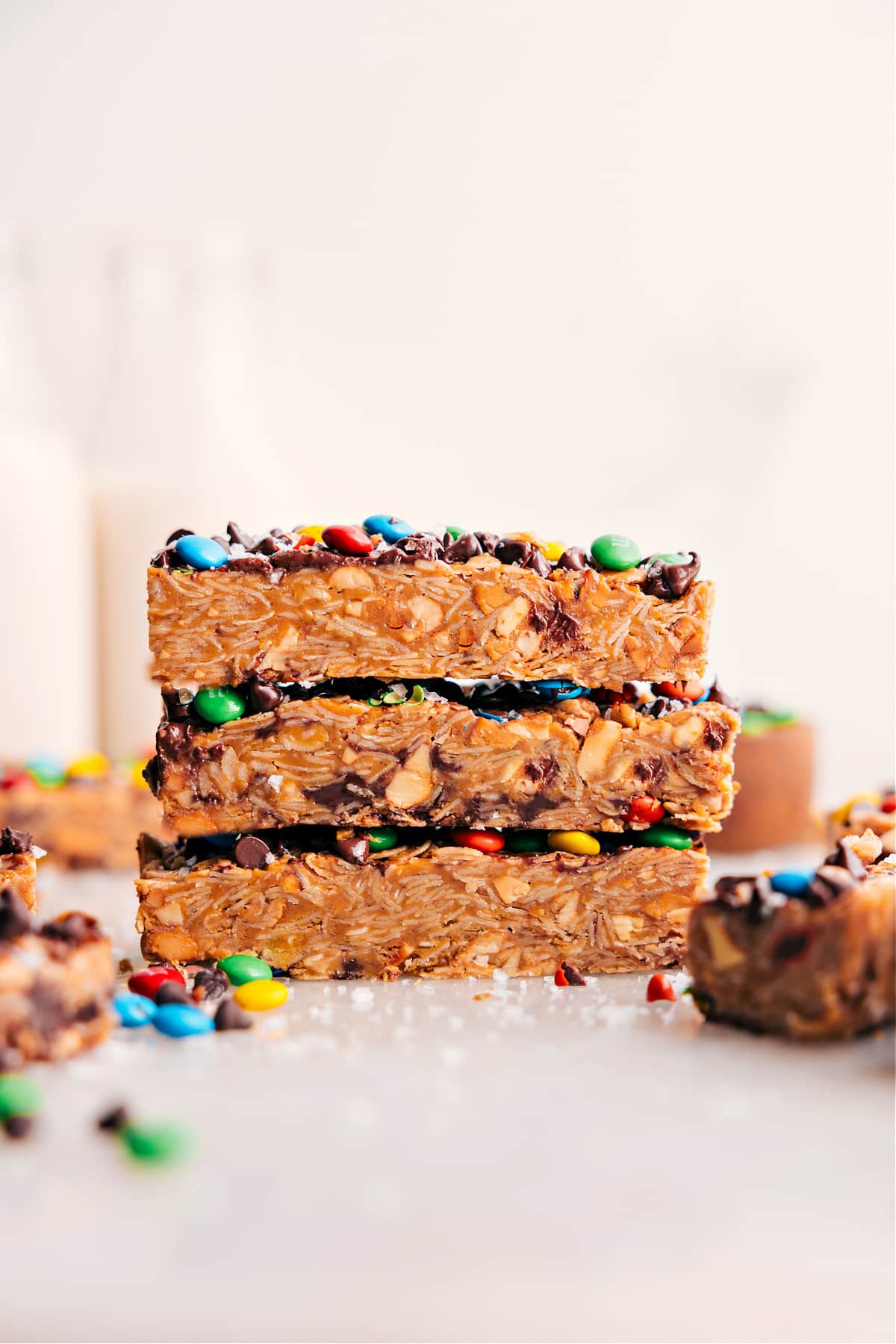 Chewy Granola Bars stacked.