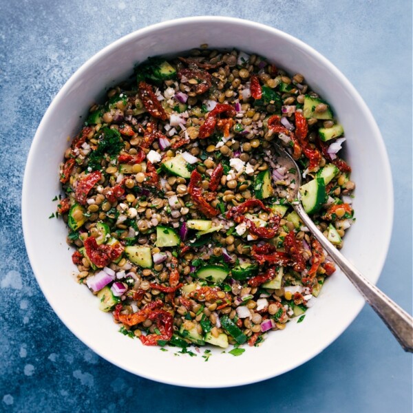 Lentil Salad (BEST Lemon Dressing!) - Chelsea's Messy Apron