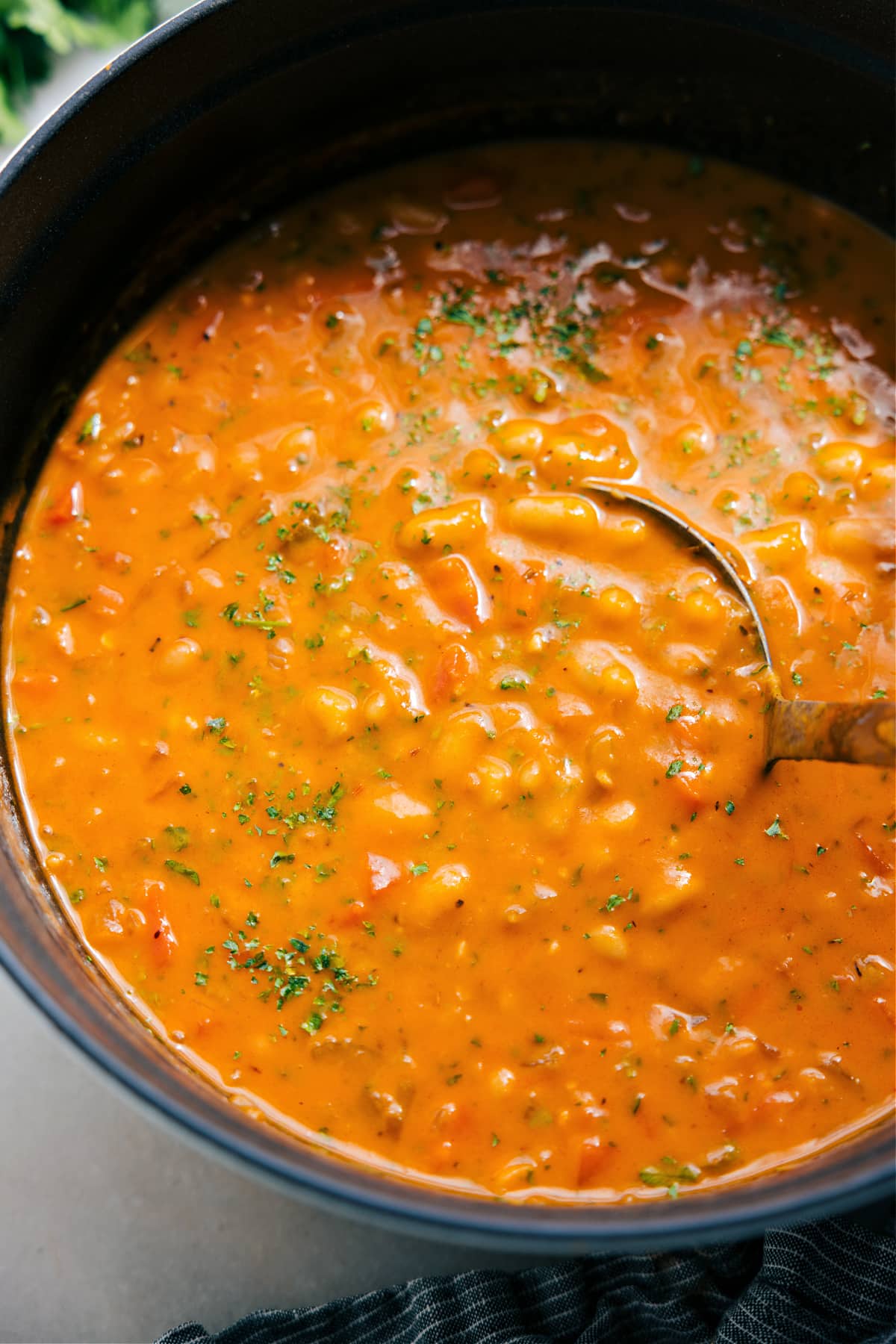 White Bean Soup is in the pot and ready to be enjoyed!