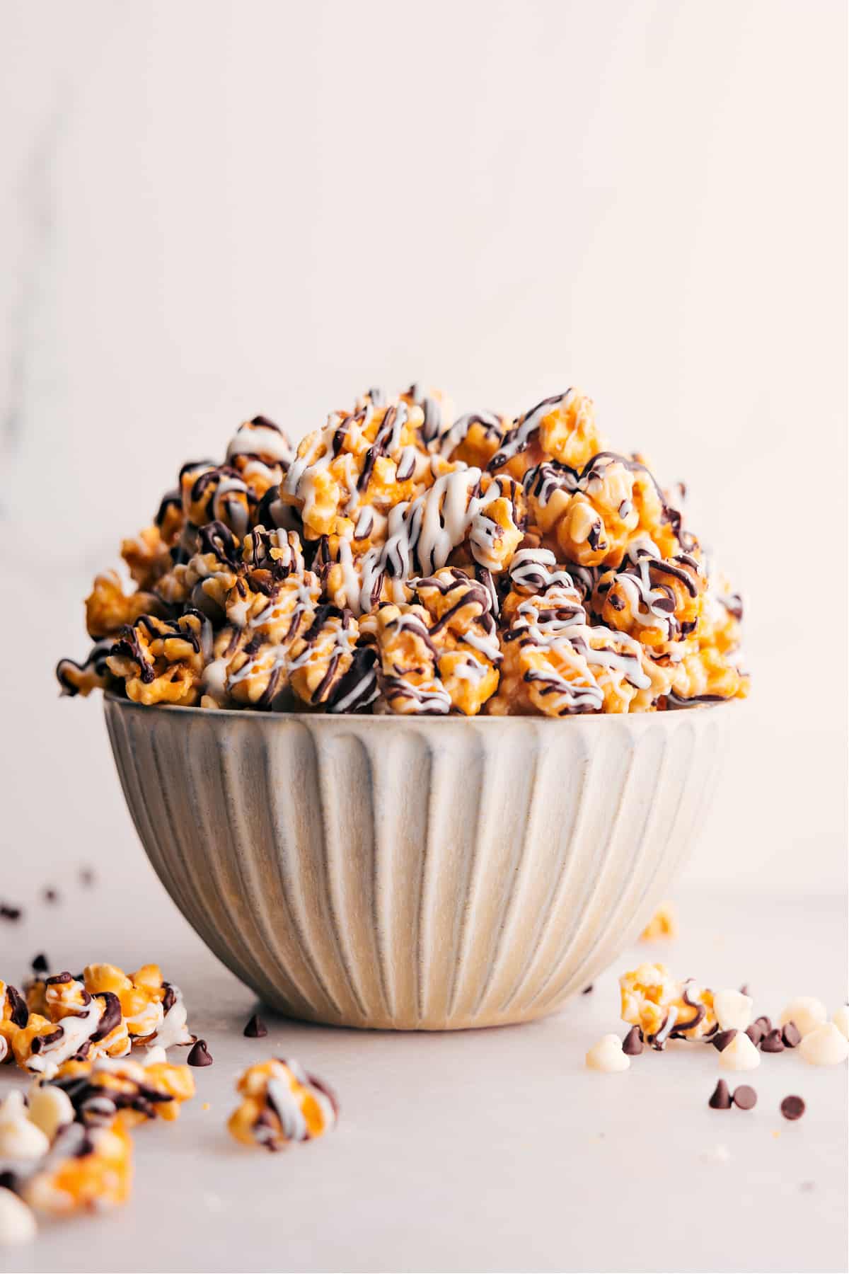 Zebra Popcorn in a bowl, ready to serve and enjoy.