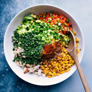 Mexican Street Corn Chicken Salad - Chelsea's Messy Apron