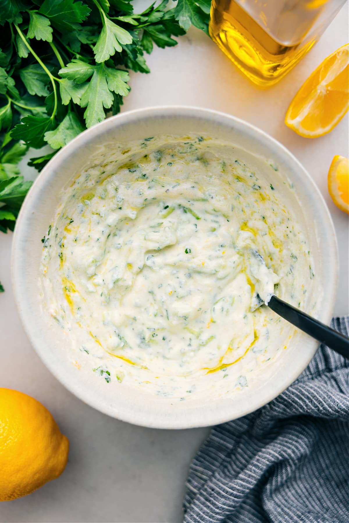 Tzatziki Sauce is in a bowl, ready to enjoy.