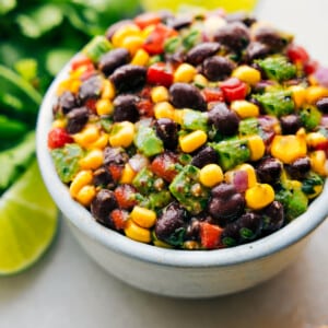 Black Bean Corn Avocado Salad in a bowl ready to be enjoyed.