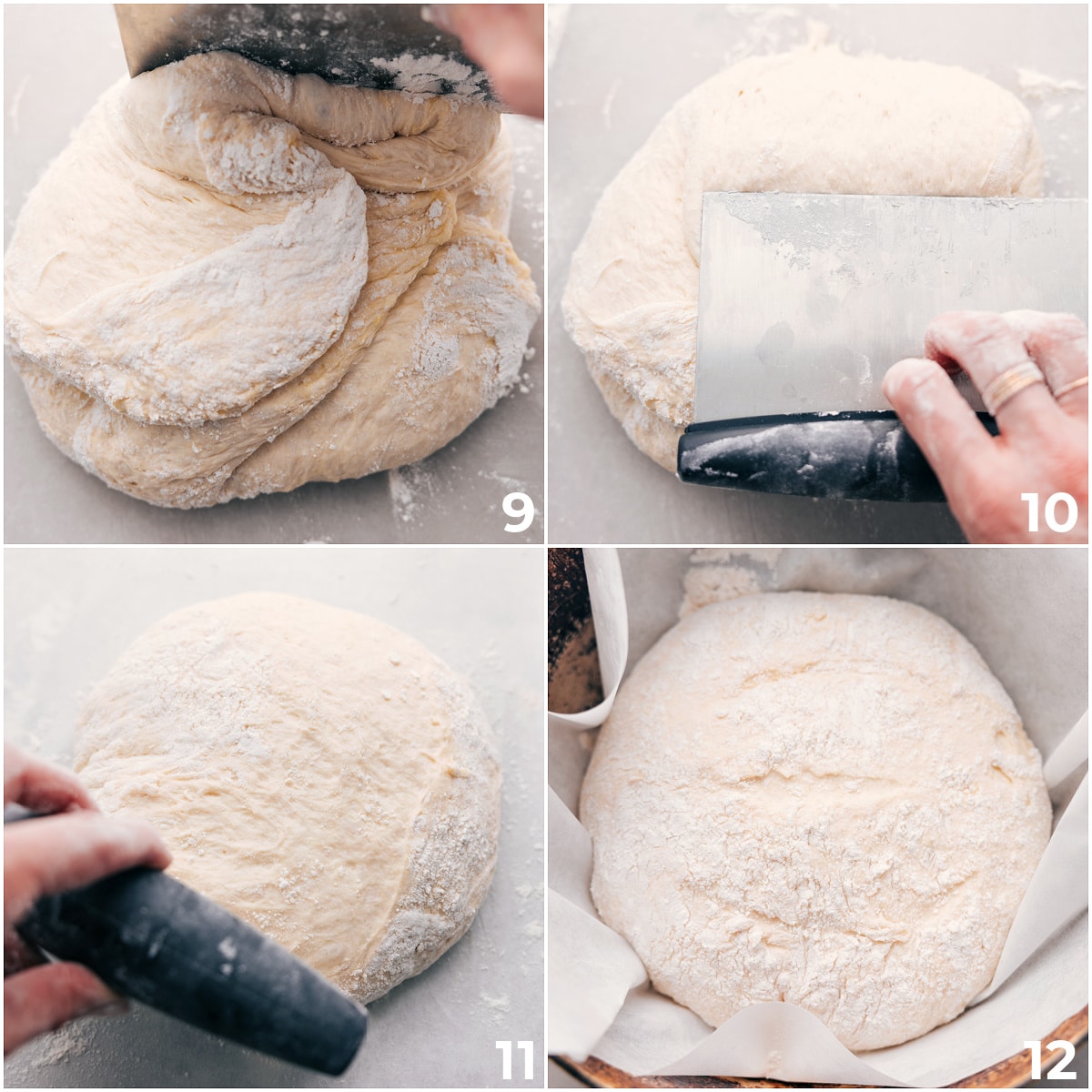 Shape the dough and place it in the pot to bake.