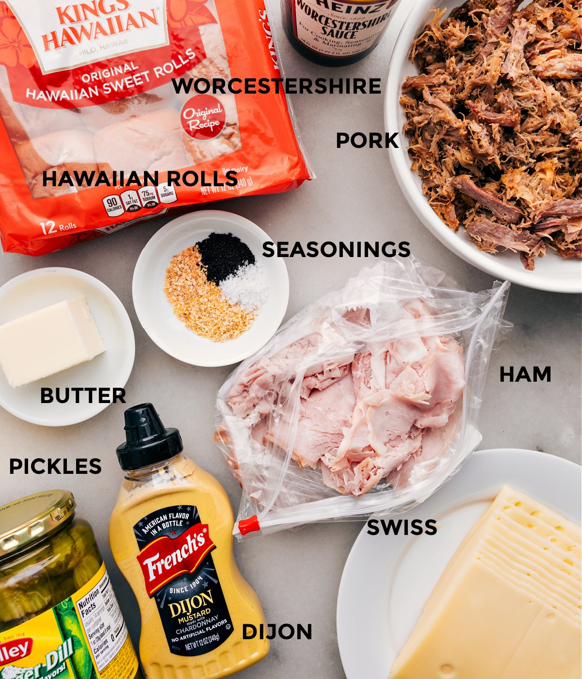 All the ingredients prepped out for easy assembly of these sandwiches.