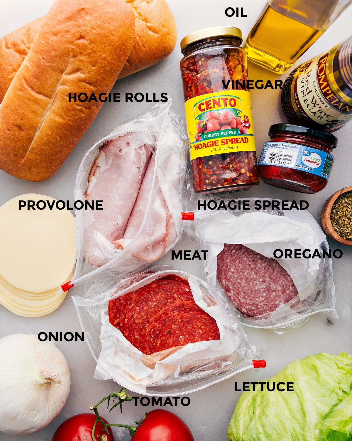 All the ingredients in this recipe prepped out for easy assembly.