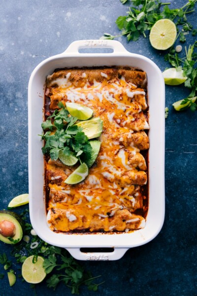 Shredded Beef Enchiladas (IP/Crockpot!) - Chelsea's Messy Apron