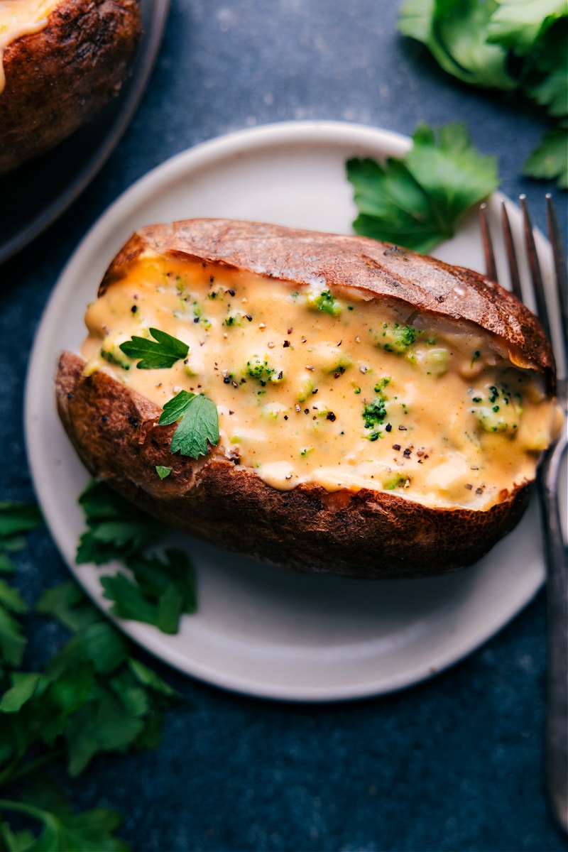 Broccoli and Cheese Baked Potatoes - Chelsea's Messy Apron