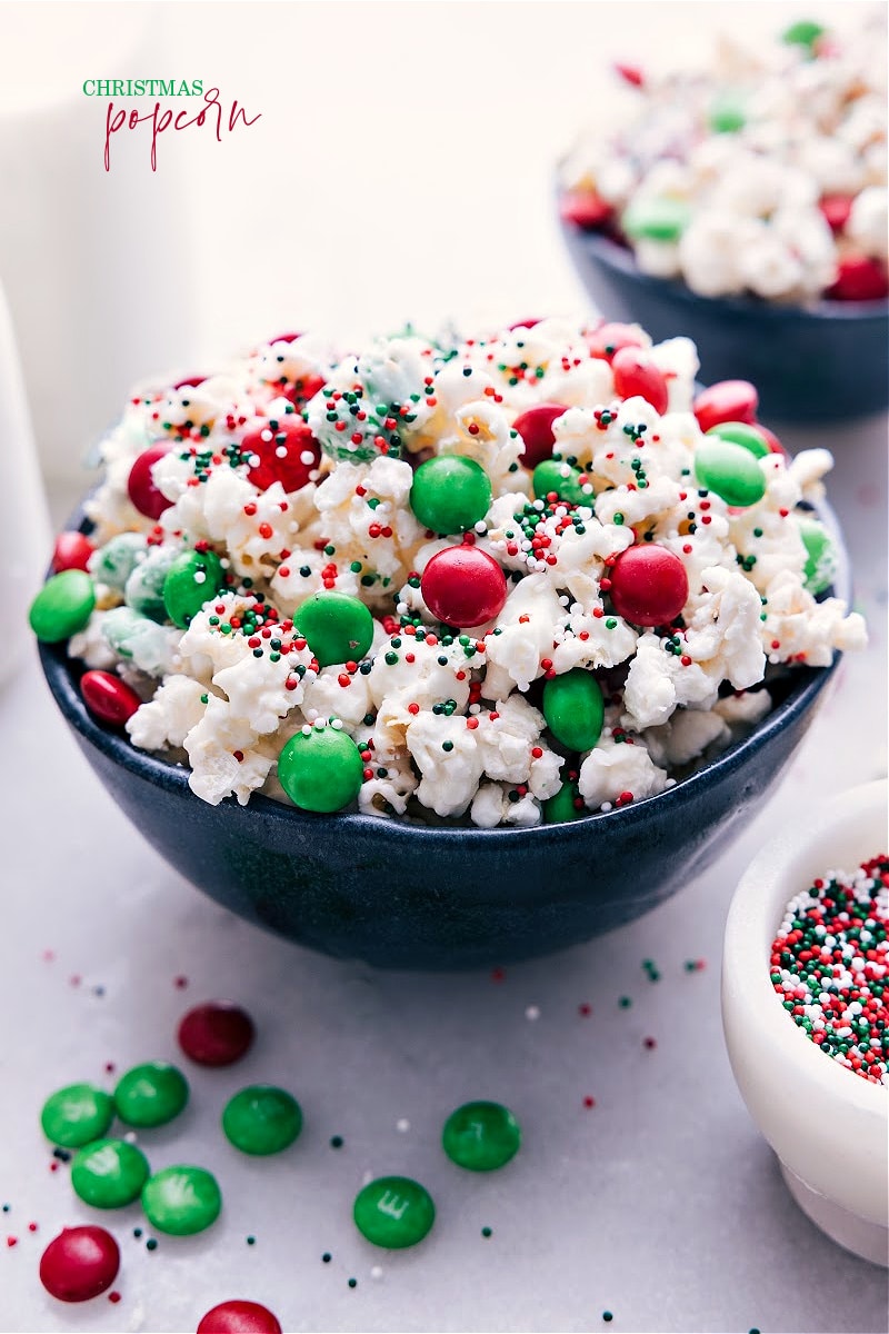 White Chocolate Popcorn {Packed with M&Ms}