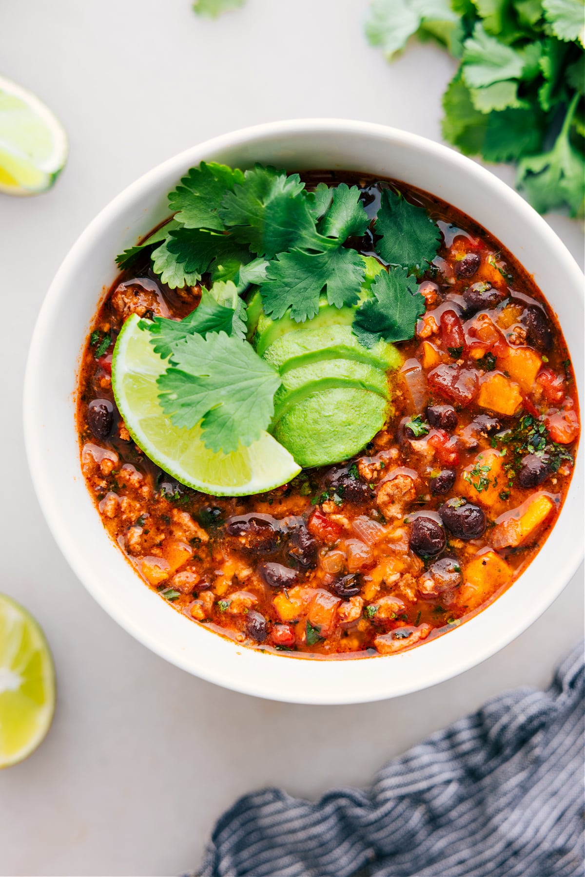 Beef Enchilada Soup served in a bowl, ready to enjoy.