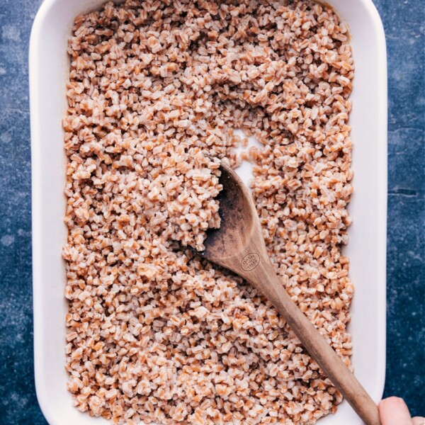 The finished grain in the pan ready to be enjoyed.