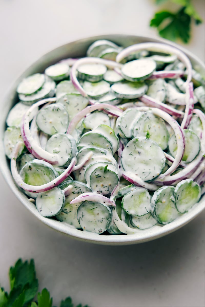 Creamy Cucumber Salad - Chelsea's Messy Apron