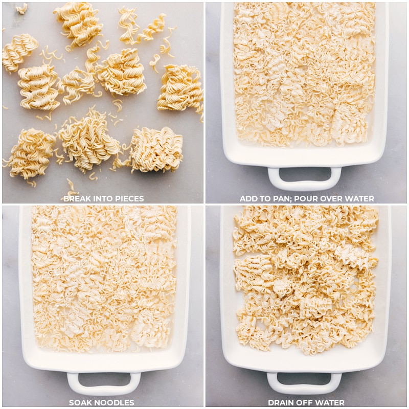 Uncooked ramen noodles with chicken flavor foil packet. Stock