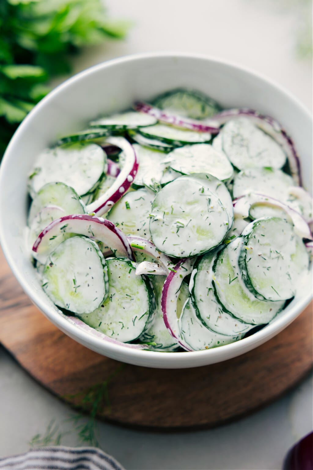 BEST Creamy Cucumber Salad Recipe - Chelsea's Messy Apron