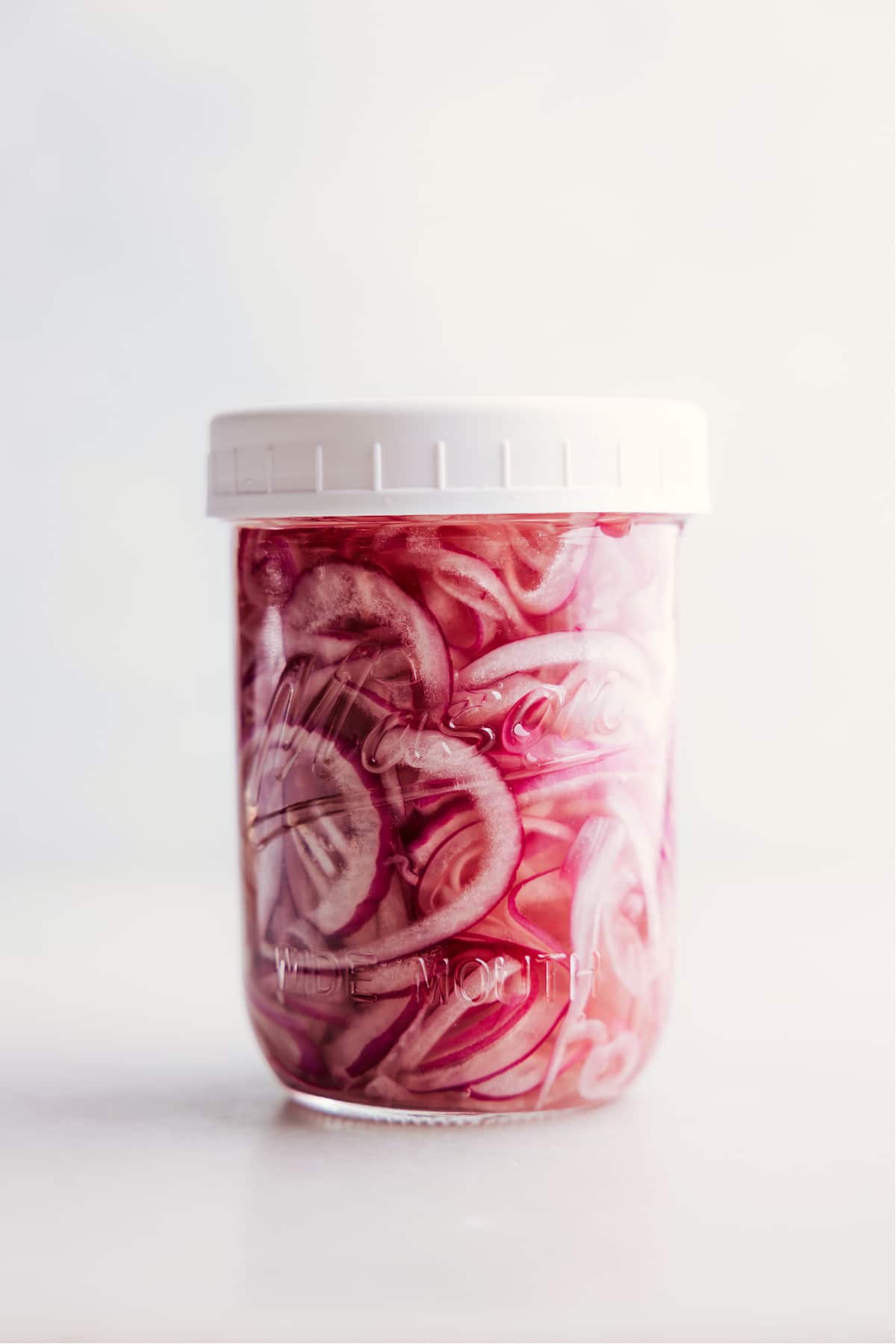 Pickled Red Onions recipe in a jar.