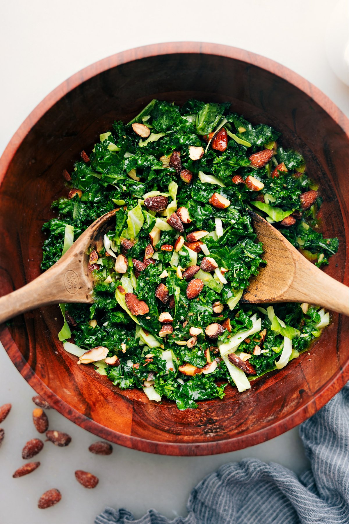 Chick-Fil-A Kale Salad copycat in a bowl tossed together and ready to be served.