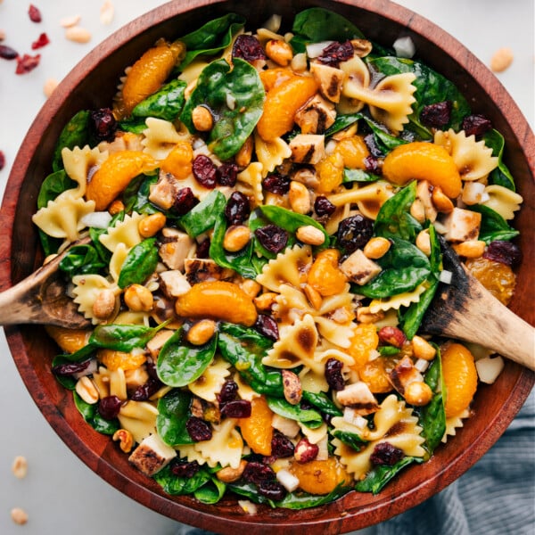 Teriyaki Chicken Salad in a bowl ready to be served at your next event.