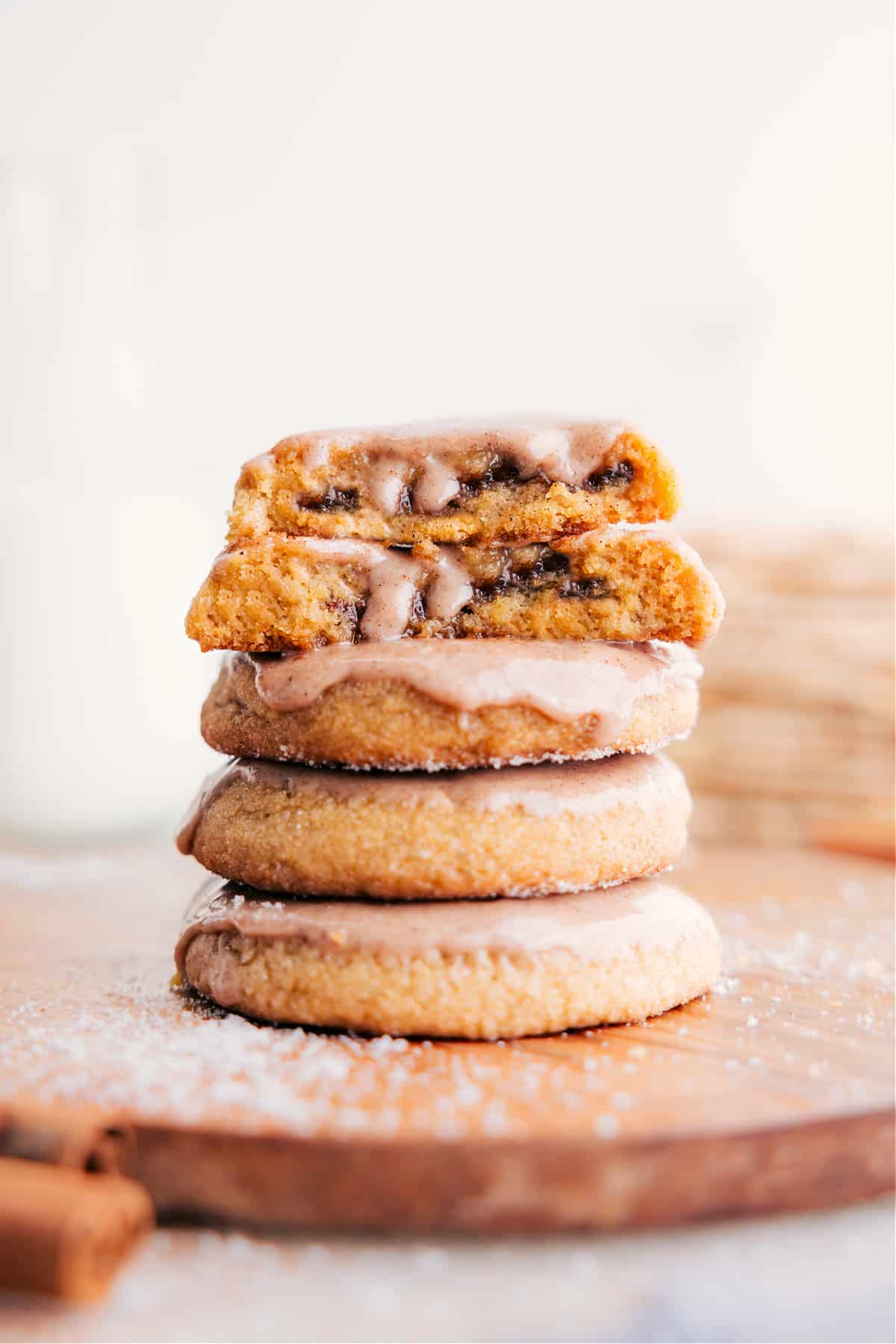 Stack Pop-Tart Cookies on top of each other, with one sliced open to reveal the delicious insides.