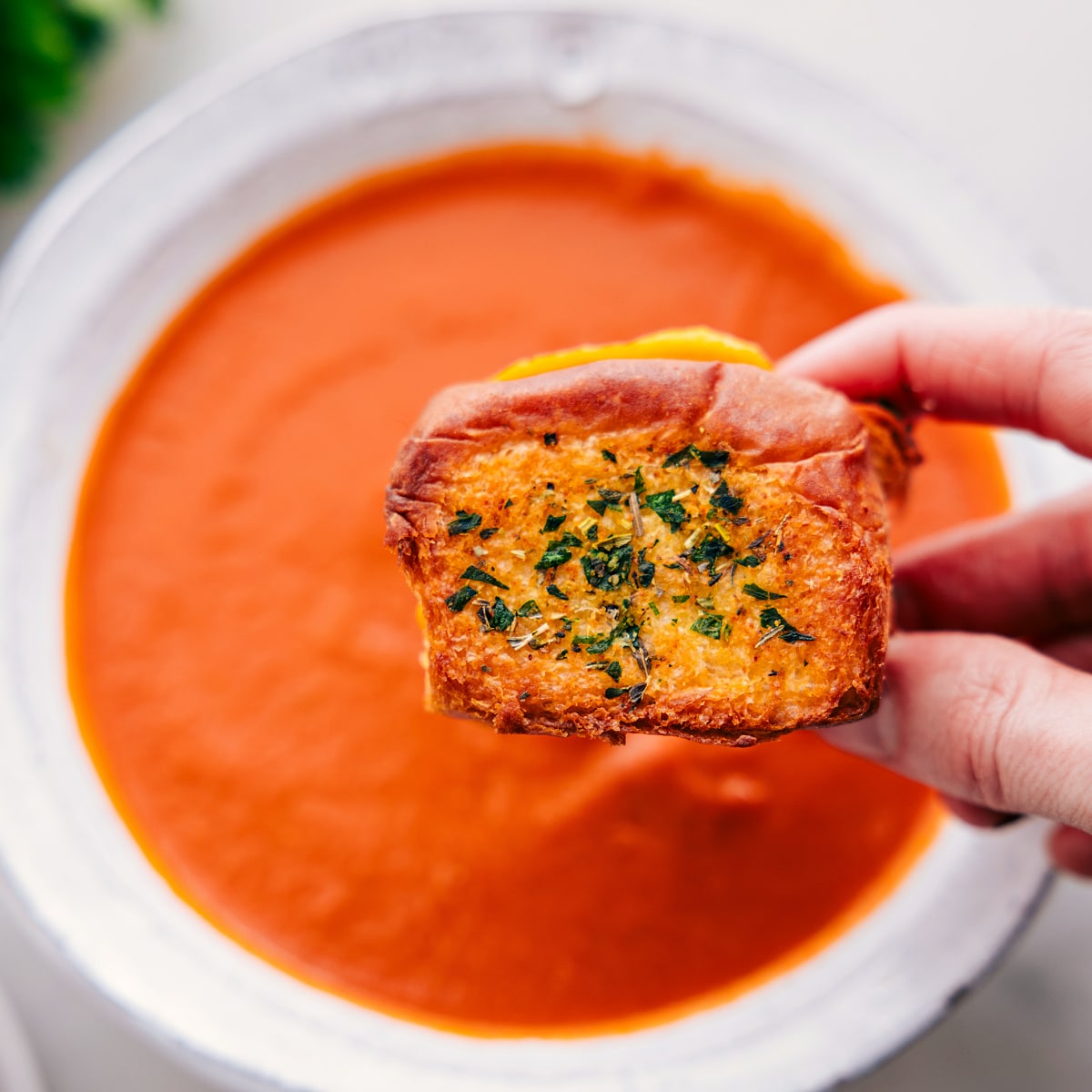 Mini grilled cheese, ready to be dipped into tomato soup—the ultimate soup dipper!