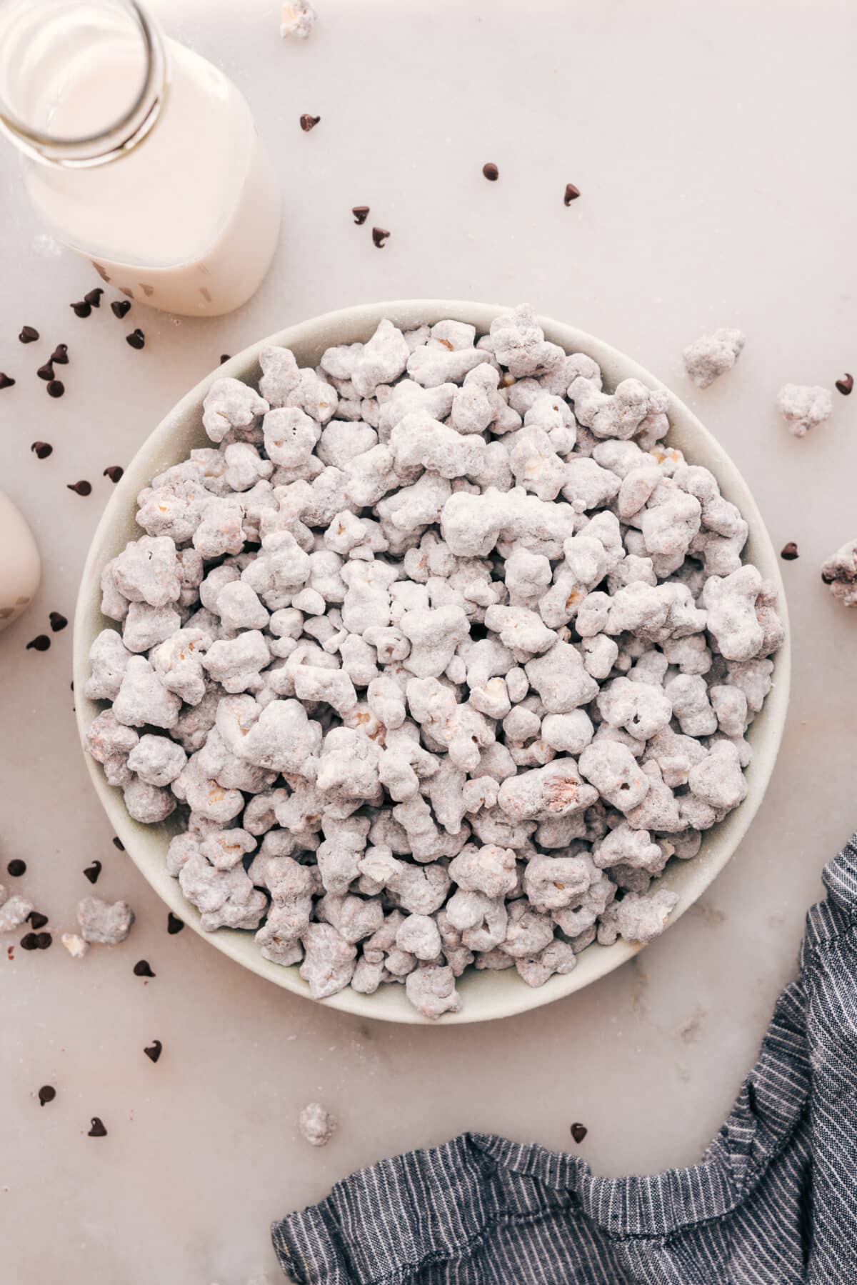 Popcorn Puppy Chow in a bowl, ready for you to enjoy.